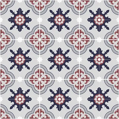 Produktbild von Selbstklebende Fliesenaufkleber für Küche und Bad – 9 Zementfliesenaufkleber (Azulejos) – 9 Aufkleber, 20 x 20 cm