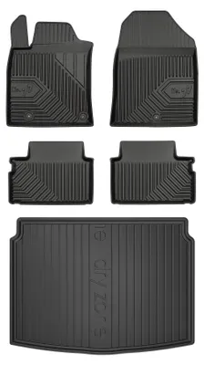 Produktbild von Gummimatten + Kofferraumwanne für Kia Ceed III 2018-2025 (Schrägheck, unterer Ladeboden) – Schwarz, passgenau – Wielganizator