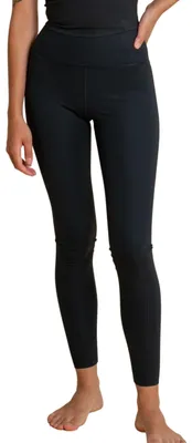 Productafbeelding van Girlfriend Collective dames sportlegging met ribstructuur, hoge taille, geschikt voor yoga en sport
