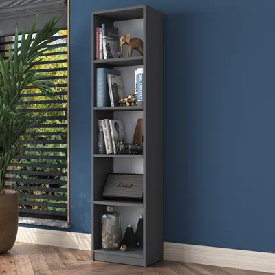 Zdjęcie produktu dla Skye Decor, HC111 - 2638, regał na książki, antracyt, 100% PŁYTA POWLEKANA MELAMINĄ, 40 x 25 x 161,8 cm