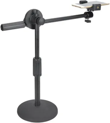 Produktbild von Fotografiekopf 360° Drehbar - Metallischer Stativarm - Geeignet für Smartphones 5,3-10 cm - Live-Video-Stativ