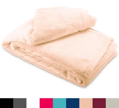 Produktbild von Fleece Kuscheldecke 150x200 cm Flauschiges Polyester Beige Kuschelig Warm Tagesdecke