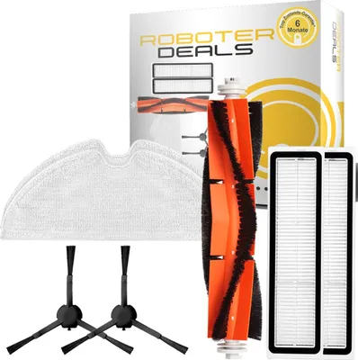 Image de Kit d'accessoires, pièces de rechange pour aspirateur Dreame D9 MAX (1 brosse principale, 2 filtres, 2 tampons, 2 brosses latérales noires)