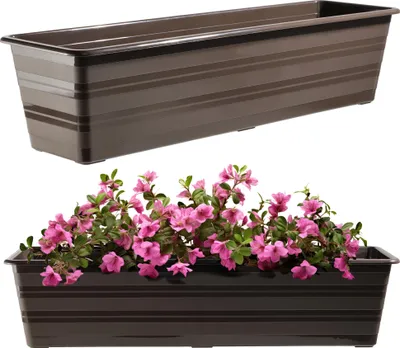 Immagine prodotto di KADAX vaso da balcone vaso da fiori grande 60 cm pacchetto fiori 4 pezzi supporto per fiori
