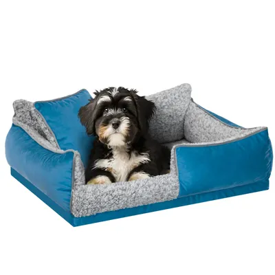 Produktbild von Hundebett "Porto" - 55x40 cm - Haustiermatratze, Katzenbett, Hundekissen | Sofa-Hundekörbchen mit Kissen, rutschfest & waschbar | PillowPrim