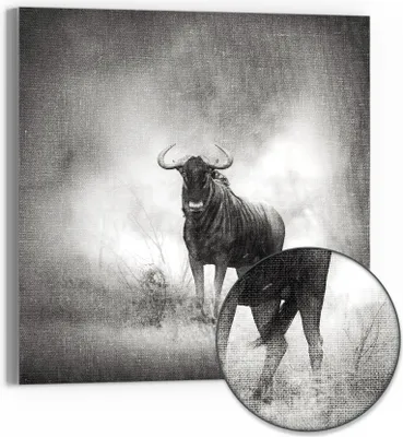 Produktbild von DEQORI Hybrid Leinwand Bild 30x30 cm 'Regenwächter' Wandbild Glas flach modern