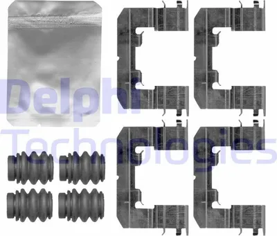 Produktbild von DELPHI LX0766 Zubehörsatz Scheibenbremsbelag Vorne für KIA OPTIMA