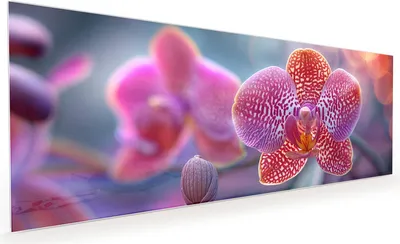 Produktbild von Küchenrückwand Spritzschutz Glas mit Motiv Exotische Orchidee 40 x 40 cm