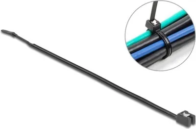 Produktbild von Delock Kabelbinder selbstschneidend L 200 x B 4,8 mm 50 Stück schwarz