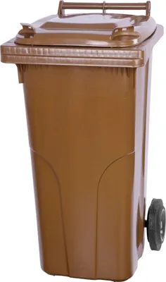 Image de Poubelle Europlast, 120 L, plastique, marron 8014, HDPE, pour dechets