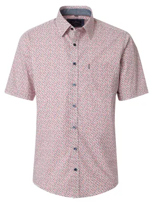 Produktbild von CasaModa Übergrößen Kurzarmhemd Muster rot-navy-grün