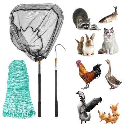 Produktbild von Omgoods – Set mit 3 Geflügelnetzen, dehnbar, mit Haken aus Edelstahl