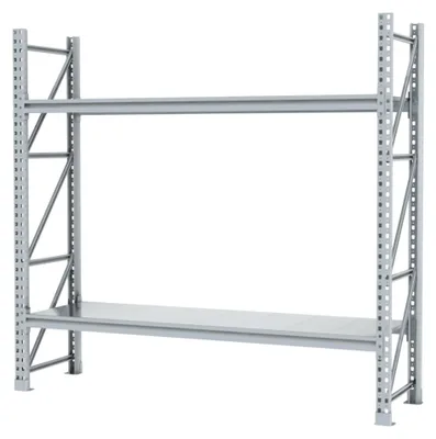 Produktbild von Povag Schwerlastregal, 450 kg Fachlast, Lagerregal mit 2 Ebenen, 200x214x60 cm