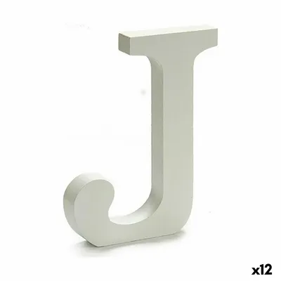 Obrázek produktu pro Písmeno J dřevo bílé (1,8 x 21 x 17 cm) (12 kusů)