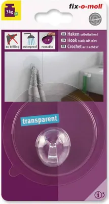 Produktbild von Haken rund 68mm transparent fix-o-moll