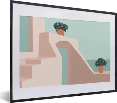 Produktbild von MuchoWow® Gerahmtes Poster Sommer - Pflanzen - Abstrakt 40x30 cm - Poster mit Schwarzem Bilderrahmen Wandposter Rahmen Foto Bilder - Bilderrahmen - Poster im Rahmen