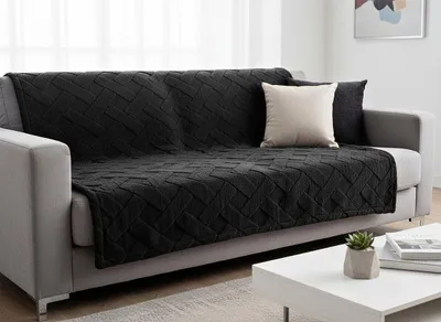 Zdjęcie produktu dla Design 91 Narzuta na łóżko 150x200 Caro czarna mikrofibra D91