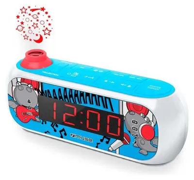 Image de Muse M-167KDB Radio-réveil avec projection du ciel étoilé enfants
