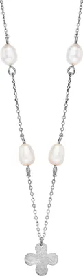 Produktbild von Julie Julsen Anhänger mit Kette 925 Silber rhodiniert Kleeblatt und Perlen