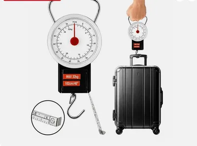 Produktbild von Kofferwaage + Maßband 32 Kg Fischwaage Gepäckwaage Hängewaage Zugwaage