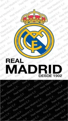 A marketing image for Real Madrid, featuring the club's crest and name.
