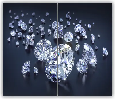Produktbild von Tulup Glas-Herdabdeckplatte - 2x30x52cm - Glaskeramikkochfeld-Abdeckung Spritzschutz Zweiteilig Diamanten