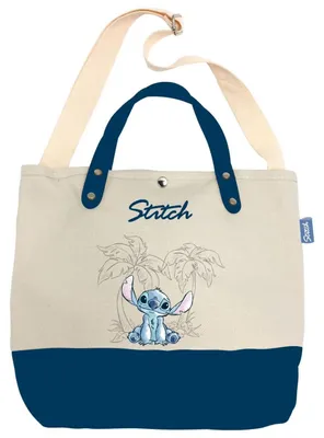 Obrázok produktu pre Taška cez rameno, cestovná taška, nákupná taška alebo plážová taška s motívom Disney Stitch, vyrobená z bavlny
