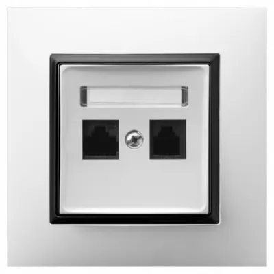 Produktbild von Ospel Aria Netzwerkdose 2x RJ45 Unterputz Weiß Schwarz