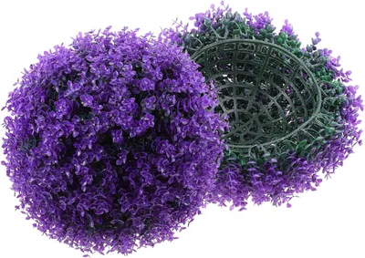 Produktbild von Künstliche Topiary-Kugel mit Eukalyptus- und Buchsbaumblättern 35 cm Lila