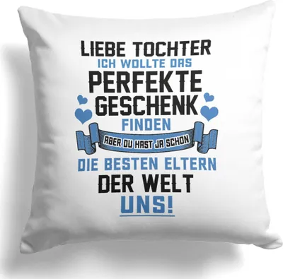 Produktbild von 22Feels Tochter Geschenk 18. Geburtstag Weihnachten Abitur Matura Mädchen Kissen Uni Abschluss Bachelor Master Konfirmation Firmung Deko Frauen Dekoration Wohnzimmer Schlafzimmer Couch