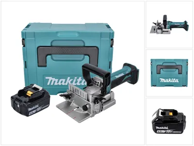 Image de Makita DPJ 180 M1J Fraiseuse rainurer sans fil 18 V 100 mm + 1x batterie rechargeable 4,0 Ah + Makpac - sans kit chargeur