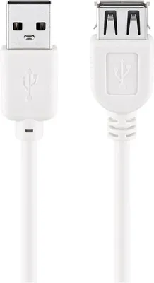 Produktbild von Goobay 96197 USB 2.0 Hi-Speed Verlängerungskabel, Weiß, 0.6 m - USB 2.0-Stecker (Typ A) > USB 2.0-Buchse (Typ A)