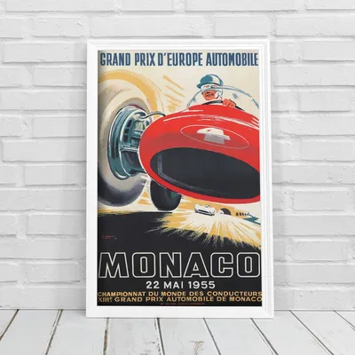 Produktbild von Poster - Canvas - Leinwand - 21 cm x 29,7 cm - Fotoposter - Leinwandkunst - Monaco Grand Prix in Stil