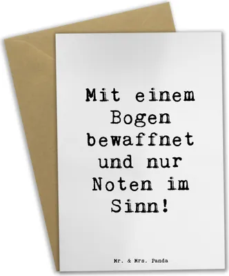 Produktbild von Mr. & Mrs. Panda Grußkarte Spruch Violoncello Magie - Weiß - Geschenk, neujahrskarte, valentinstagskarte, Musik, weihnachtskarten, Cello, Musiker, Musiktheorie, Lernen