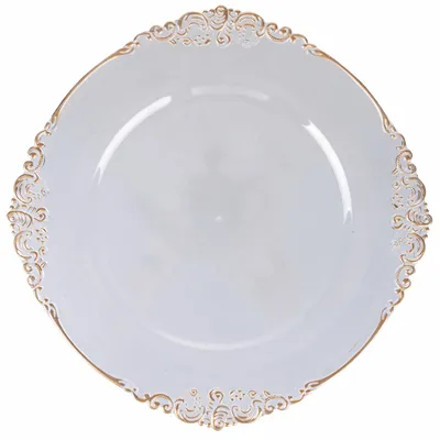 Platzsets 6er-Set Ø 33 cm transparent mit Goldrand Barock