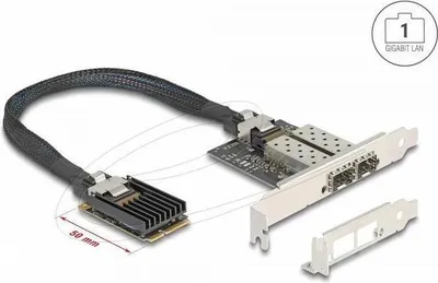 Produktbild von Delock - Netzwerkadapter - PCIe Mini Card Low-Profile - Gigabit SFP x 2