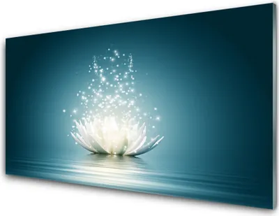 Immagine prodotto di Stampe su vetro acrilico, dimensioni 100x50 cm, ideale per decorare pareti. Motivo: fiore di loto, pianta