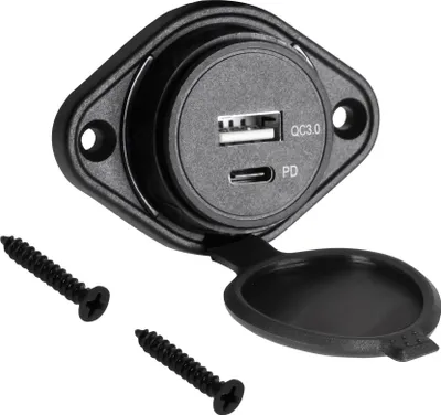Immagine prodotto di Caricatore da auto USB+USB-C con ricarica rapida e PD 18W