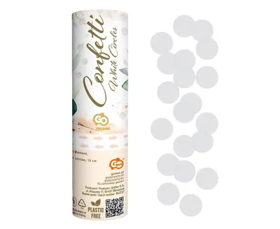 Produktbild von Schießende Konfetti 15 cm - weiße Räder