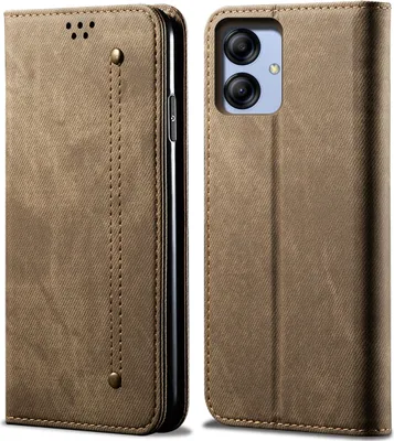 Produktbild von Galaxy A04E Hülle, Leder Brieftasche Flip Bookstyle Schutzhülle mit Standfunktion für Samsung Galaxy A04E Khaki