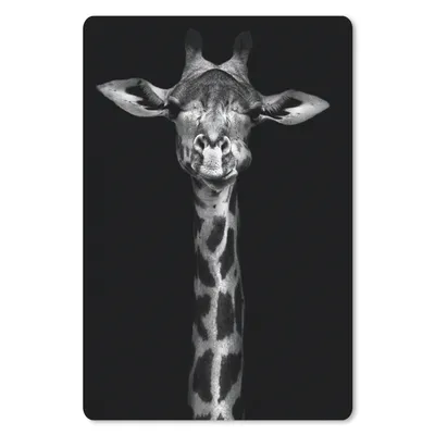 Produktbild von MuchoWow® Mauspad Mousepad Giraffe - Porträt - Tiere - Schwarz - Weiß 40x60 cm - Mousepads - Maus Mat - Pad - Mausunterlage - Schreibtisch Accesoire