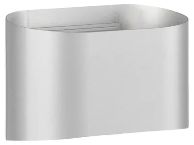 Zdjęcie produktu dla Lampa ścienna LED, zewnętrzna, metalowa, srebrna, IP44