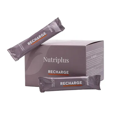 Immagine prodotto di Farmasi Nutriplus Recharge Stick 35 x 6 g – Bevanda energetica istantanea con guaranà, caffeina, taurina e vitamine del gruppo B | Integratore alimentare per l'energia