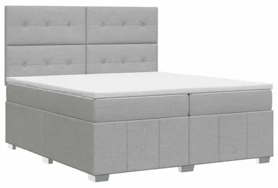 Immagine prodotto di Letto a molle con materasso grigio chiaro 200 x 200 cm in tessuto