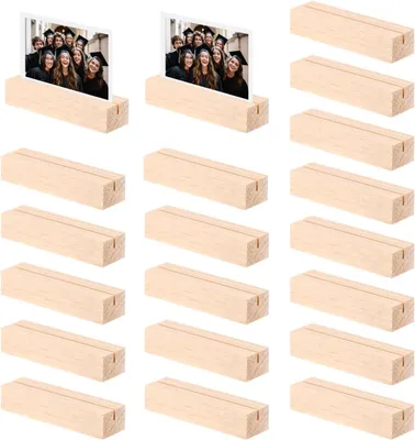Produktbild von Menükartenhalter, Tischnummernhalter und Fotohalter aus Holz für Hochzeiten