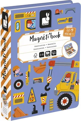 Zdjęcie produktu dla Zabawka magnetyczna Janod - Magnetibook - magnetyczny zestaw konstrukcyjny z książką