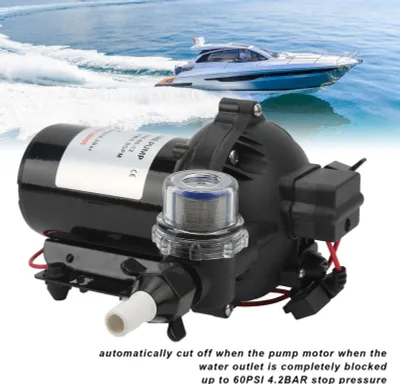 Obrázek produktu pro Samonasávací membránové čerpadlo DC, 12 V, 18,9 LPM, 5,0 GPM jmenovitý průtok s 15 A pojistkou, automatické vypnutí pro obytné vozy, lodě