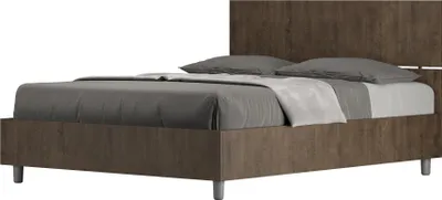 Produktbild von ITYHOME - Bett mit Lattenrost 140x190 gerades Kopfteil Nussbaum Demas