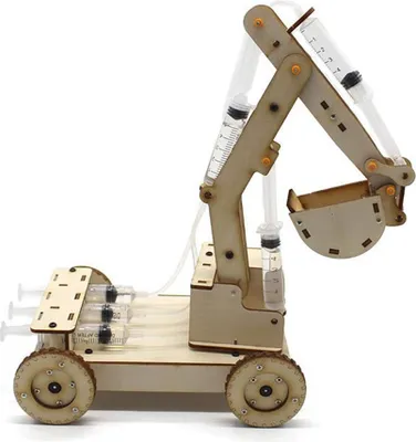 Produktbild von Manuelle DIY Modell Spielzeug hydraulische Holzbagger Montage Set Experiment Bagger Form (Nr. 2