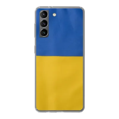 Produktbild von MuchoWow® Handyhülle Schutzhülle Hülle für Samsung Galaxy S21 Nahaufnahme der Flagge der Ukraine Silikon Softcase Handy Hülle - Softcase
